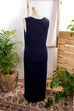 Stretch Kleid nachtblau Punkte