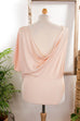 asymmetrischer Body apricot 90er beige Designer Frau L 44-46 M 40-42 rosa Special vintageberlin.de