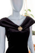 Sexy Abendkleid schwarz Samt 80er 90er Abendmode Disco Frau L 44-46 M 40-42 schwarz vintageberlin.de