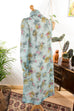 Vintage Crêpe Kleid blau Muster