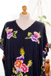 Hippiekleid Kaftan bunt 60er 70er blau Boho bunt Frau Hippie L 44-46 Schlager Unisize XL 48-50 XXL 52-54 vintageberlin.de