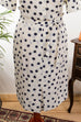 Vintage Kostüm Tupfen 70er 80er blau Frau M 40-42 Rockabilly Sekretärin weiß vintageberlin.de