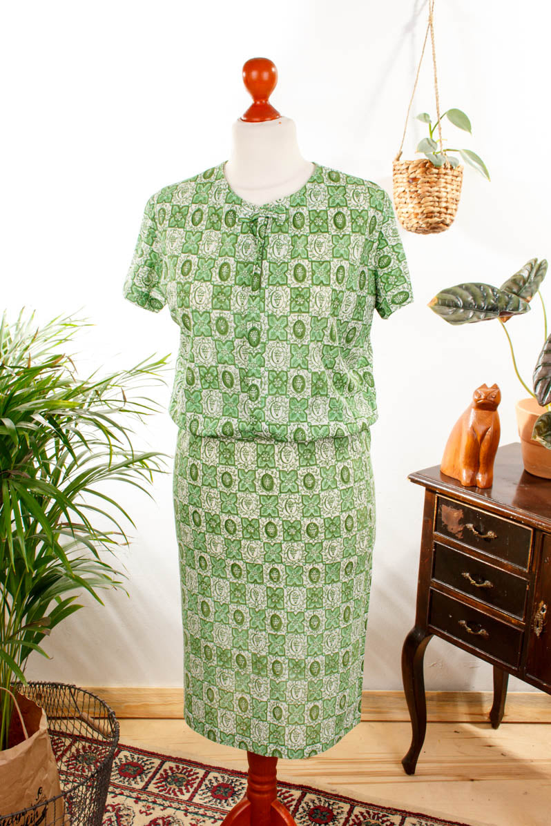 Nylon Kostüm grün Muster