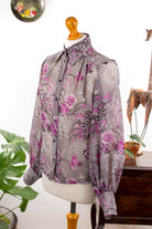 70s Chiffonbluse Möwen