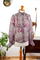 70s Chiffonbluse Möwen