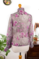 70s Chiffonbluse Möwen