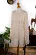 Spitzenbluse Tunika creme 70er beige Boho Frau Hippie M 40-42 Schlager Special weiß vintageberlin.de
