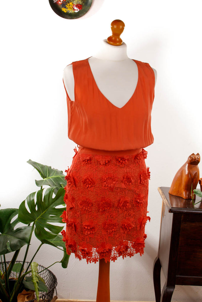 Class Roberto Cavalli Kleid apricot Default Title Designer Frau orange rosa XS 32-34 vintageberlin.de