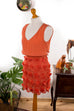 Class Roberto Cavalli Kleid apricot Designer Frau orange rosa XS 32-34 vintageberlin.de
