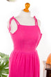 Hippie Maxikleid pink 70er Boho Frau Hippie pink rosa Schlager Special XS 32-34 vintageberlin.de