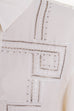 Bluse silber bestickt 90er Dandy Frau M 40-42 Sekretärin silber Special weiß vintageberlin.de