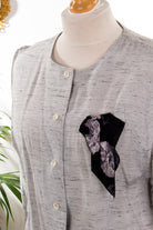 Vintage Bluse grau meliert
