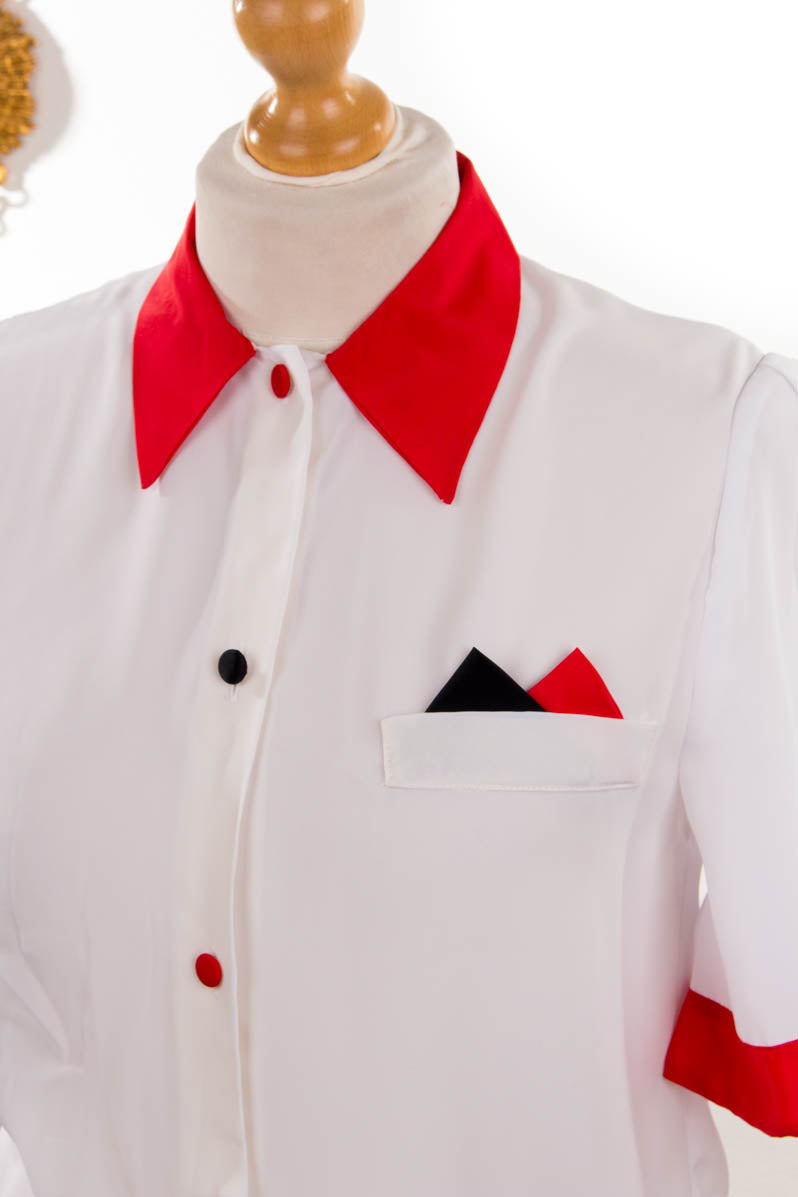 Vintage Rockabella Bluse weiß