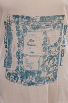 70er Hippie Shirt weiß blau