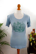 70er Hippie Shirt blau