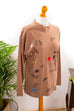 90s KOOKAI Sweatshirt 80er 90er braun bunt Designer Frau M 40-42 S 36-38 vintageberlin.de