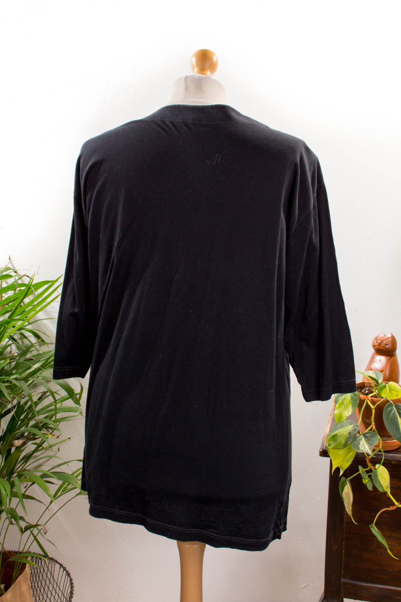 90s Oversize Shirt schwarz petrol