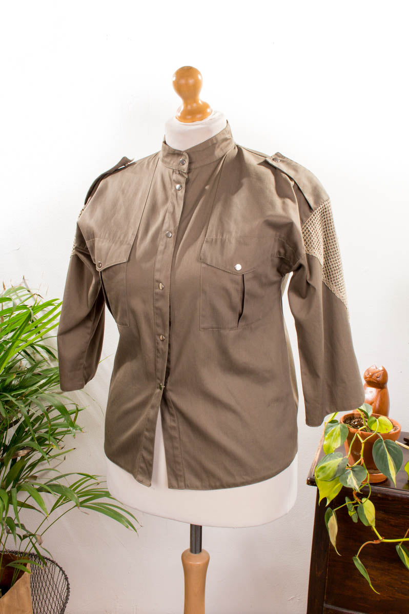 khaki Vintage Shirt Armystyle