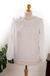 Chiffonbluse weiß + Spitze Default Title 70er 80er Boho boho-wedding Frau Hippie M 40-42 real-boho Schlager Sekretärin Special weiß vintageberlin.de