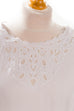 Chiffonbluse weiß + Spitze 70er 80er Boho boho-wedding Frau Hippie M 40-42 real-boho Schlager Sekretärin Special weiß vintageberlin.de