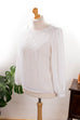 Chiffonbluse weiß + Spitze 70er 80er Boho boho-wedding Frau Hippie M 40-42 real-boho Schlager Sekretärin Special weiß vintageberlin.de