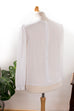 Chiffonbluse weiß + Spitze 70er 80er Boho boho-wedding Frau Hippie M 40-42 real-boho Schlager Sekretärin Special weiß vintageberlin.de