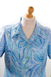 60s Schlagerkleid blau Muster 60er 70er blau Frau M 40-42 Schlager Sekretärin vintageberlin.de