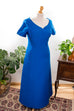 elegantes Abendkleid blau Seidenlook