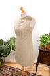 60s Minikleid gold Brokat 60er 70er beige blau Disco Frau gold M 40-42 Mod real-disco Schlager vintageberlin.de