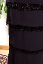 Vintage Charlestonkleid schwarz Perlen