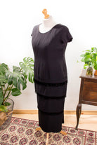 Vintage Charlestonkleid schwarz Perlen