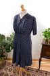 40er Jahre Baumwollkleid blau