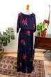 Maxikleid dunkelblau Blumen
