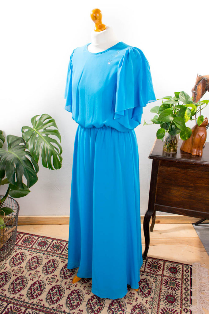 Chiffonkleid türkis