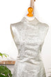 60s Brokat Cocktailkleid silber 50er 60er 70er Abendmode Disco Frau M 40-42 Mod real-disco Rockabilly Schlager silber Special vintageberlin.de