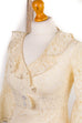 60s Minikleid creme Spitze 60er 70er Abendmode beige Boho Disco Frau Hippie Mod real-boho real-disco Rockabilly Schlager Special weiß XS 32-34 vintageberlin.de