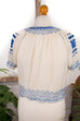 Vintage Bauernbluse blau bestickt