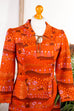 60s Minikleid orange braun