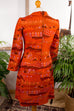 60s Minikleid orange braun 60er braun Disco Frau M 40-42 orange real-disco real-schlager S 36-38 Schlager Special vintageberlin.de