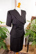 80er Powerdress Anzug schwarz 80er 90er Abendmode Frau real-80er Rockabilly S 36-38 schwarz Sekretärin Special vintageberlin.de