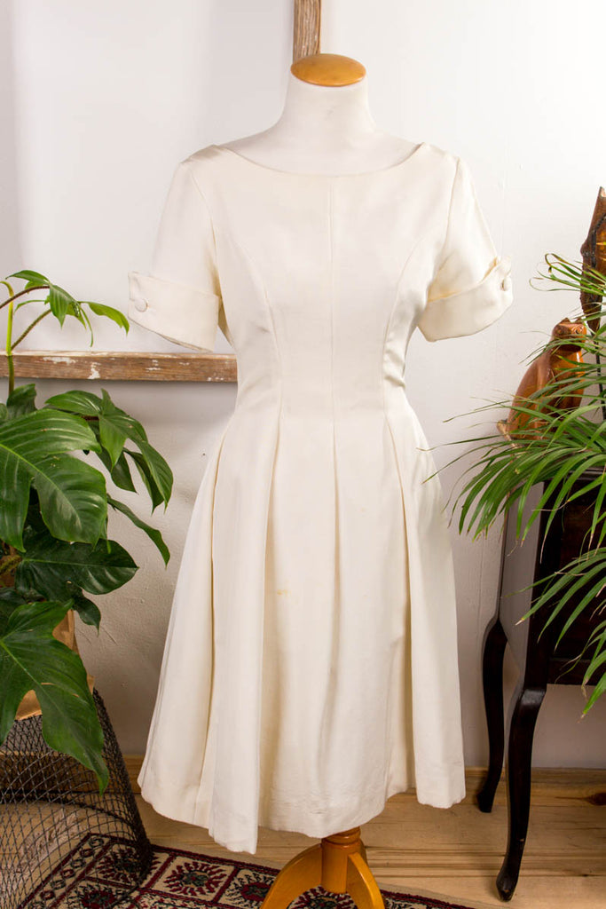 50er Jahre Brautkleid weiß