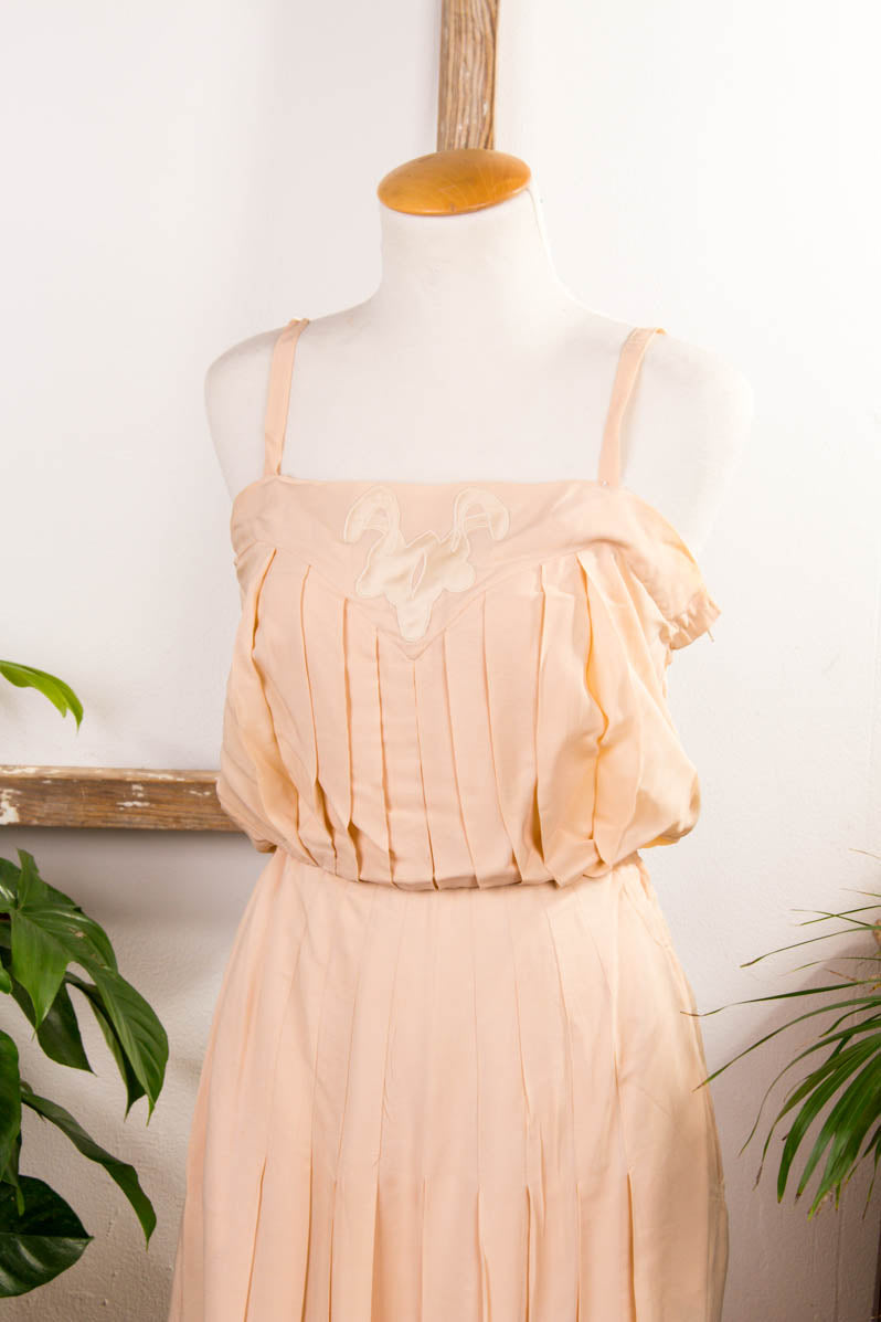 M. Francesio Seidenkleid beige + Jacke