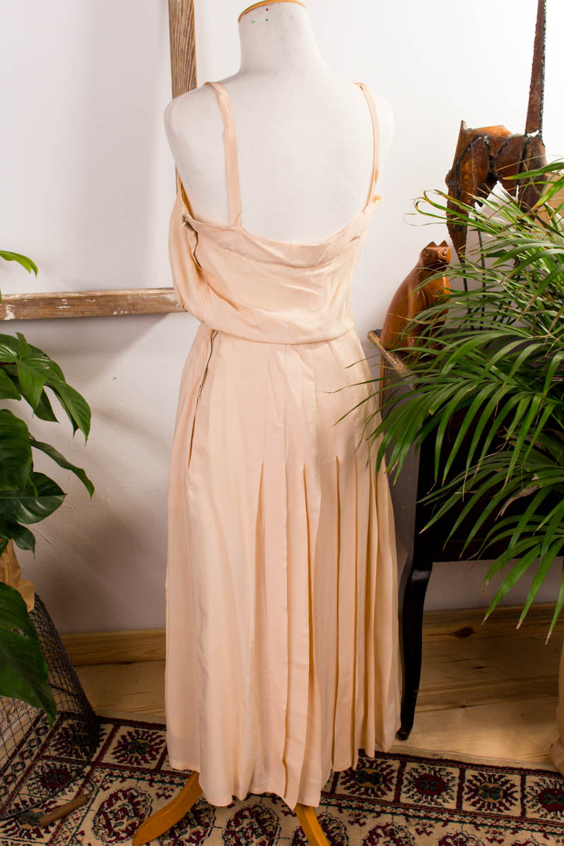 M. Francesio Seidenkleid beige + Jacke