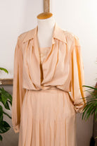 M. Francesio Seidenkleid beige + Jacke