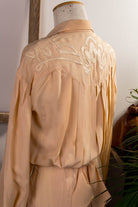 M. Francesio Seidenkleid beige + Jacke