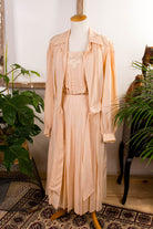 M. Francesio Seidenkleid beige + Jacke