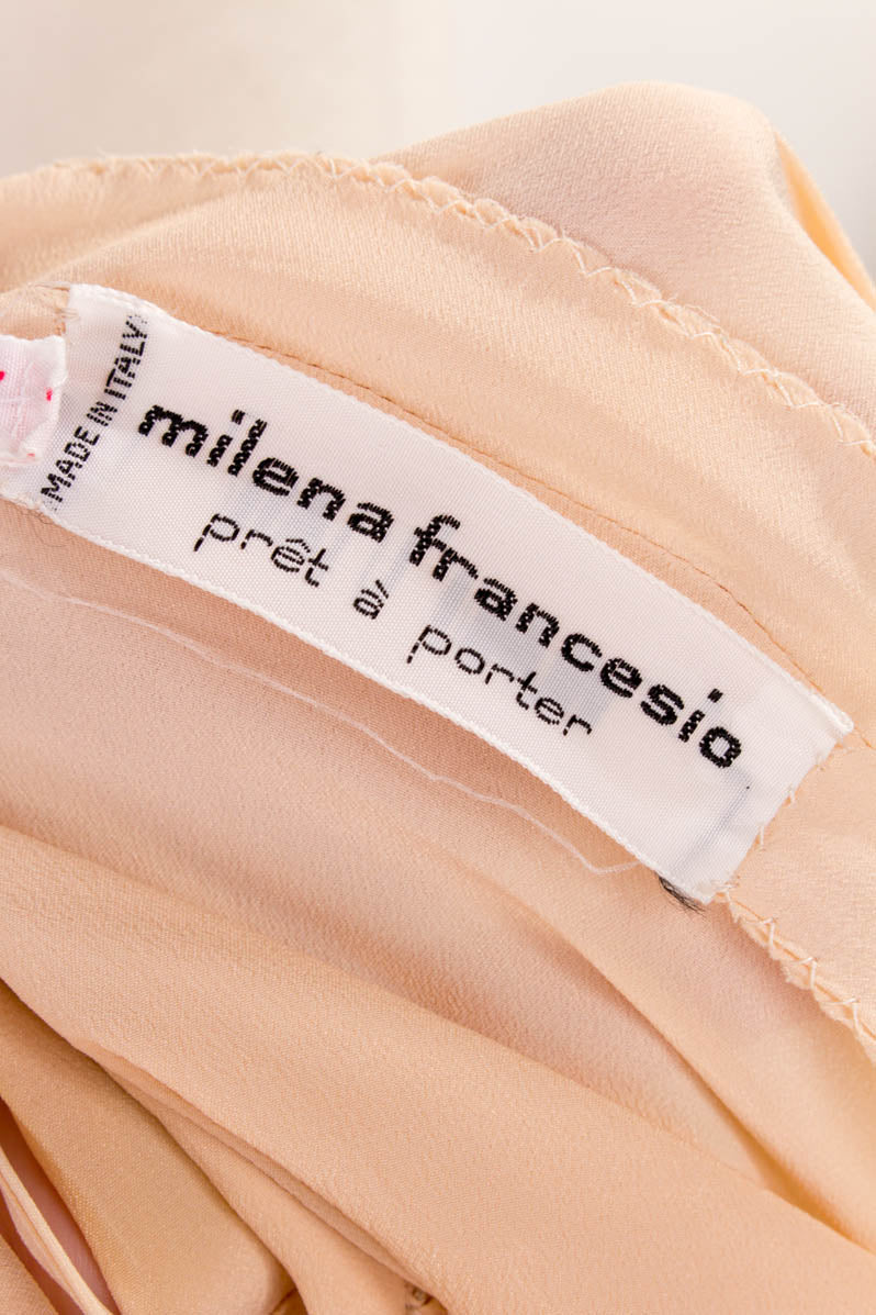 M. Francesio Seidenkleid beige + Jacke