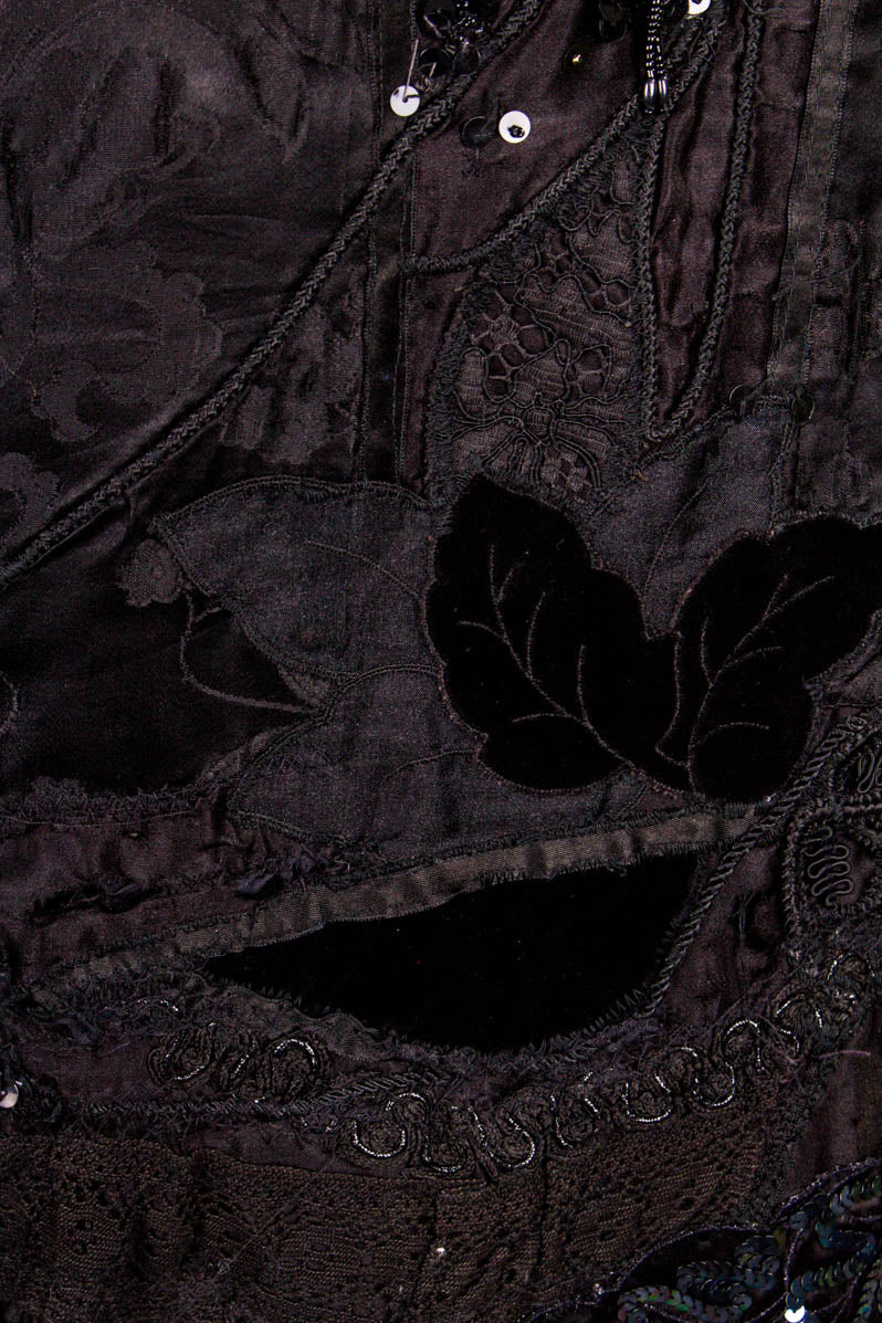 Vintage Patchworkjacke schwarz