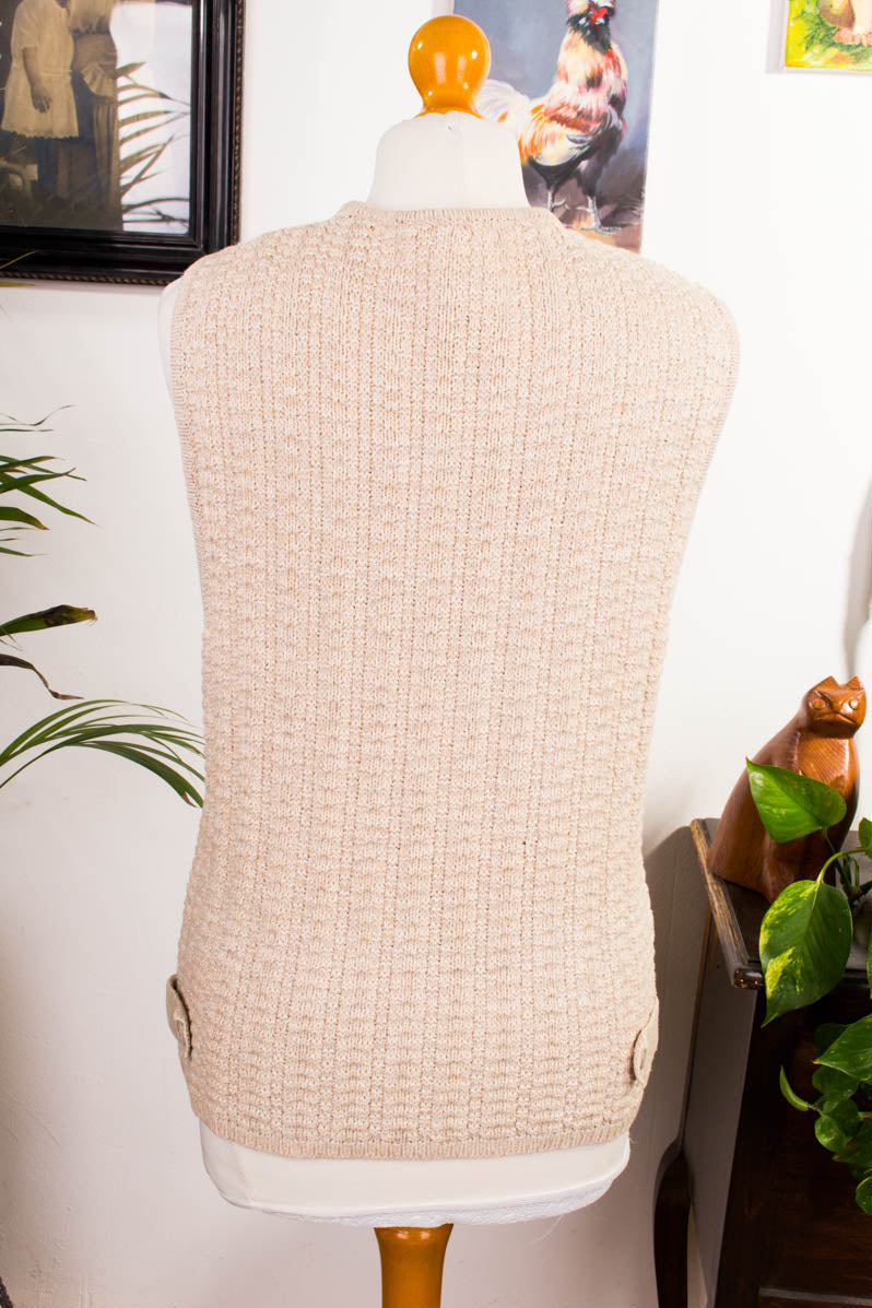 Baumwoll Strickweste beige