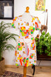 Minikleid bunt gemustert 60er 70er Disco Frau Hippie real-disco real-schlager S 36-38 Schlager Special weiß vintageberlin.de